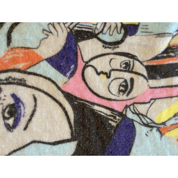 Pop Art Abstract Print Picasso Oversized Tunic Sweater MiniDress OS Wool - Picture 5 of 12